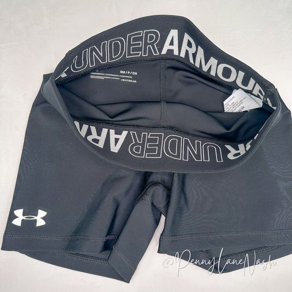 Under Armour Women's HeatGear Compression Shorts -Small Black - Picture 5 of 7